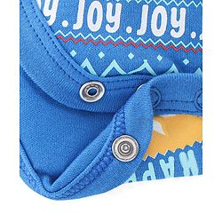 Babyhug 100% Cotton Full Sleeves Onesies With Text Print - Blue