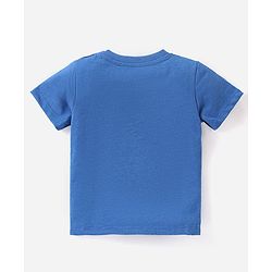 Babyhug Single Jersey Knit Half Sleeves T-Shirt & Shorts Set with Animal Print - Blue & White