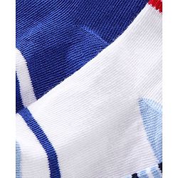 Cute Walk by Babyhug Cotton Blend Rich Non Terry Antibacterial Ankle Length Socks Striped Design Pack of 5 - Blue & White