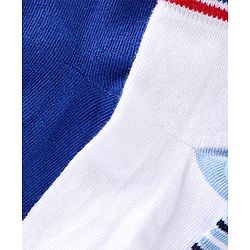 Cute Walk by Babyhug Cotton Blend Rich Non Terry Antibacterial Ankle Length Socks Striped Design Pack of 5 - Blue & White