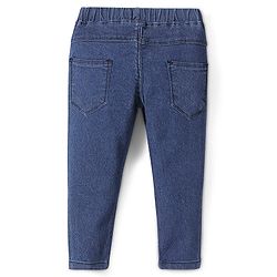 Babyhug Denim Full Length With Stretch Jegging Solid Colour - Dark Blue