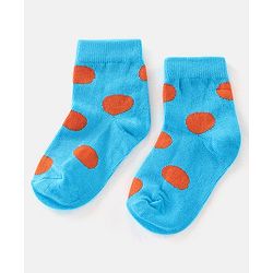 Cute Walk by Babyhug Cotton Blend Rich Non Terry Antibacterial Ankle Length Socks Polka Dots Design Pack of 5 - Multicolour
