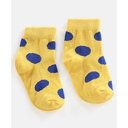 Cute Walk by Babyhug Cotton Blend Rich Non Terry Antibacterial Ankle Length Socks Polka Dots Design Pack of 5 - Multicolour