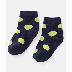 Cute Walk by Babyhug Cotton Blend Rich Non Terry Antibacterial Ankle Length Socks Polka Dots Design Pack of 5 - Multicolour
