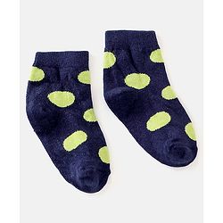 Cute Walk by Babyhug Cotton Blend Rich Non Terry Antibacterial Ankle Length Socks Polka Dots Design Pack of 5 - Multicolour