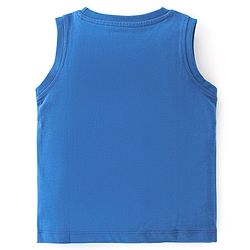 Babyhug 100% Cotton Sleeveless T-Shirt Text Print - Blue