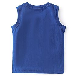 Babyhug Cotton Knit Sleeveless T-Shirt Tree Text & Stripe Print Pack of 3- Blue Red & Yellow