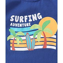 Babyhug Cotton Knit Sleeveless T-Shirt Tree Text & Stripe Print Pack of 3- Blue Red & Yellow