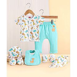 Babyhug 100 % Cotton Baby Gift Set Animal Print - Pack of 7