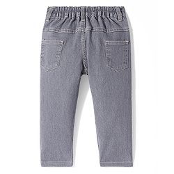 Babyhug Full Length Solid Color Denim Jeans With Stretch - Grey