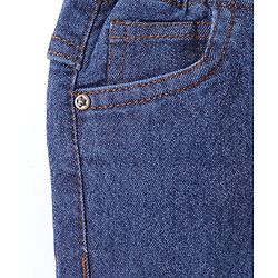 Babyhug Denim Full Length Solid Colour Jogger With Stretch - Light Blue
