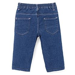 Babyhug Denim Washed Stretchable Capris - Dark Blue