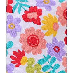 Babyhug 100% Cotton Caps Floral Print Pack of 2 - White & Yellow