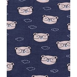 Babyhug Terry Knit Hooded Towel & Wrappers Teddy Print L 76 x B 76 cm - Blue