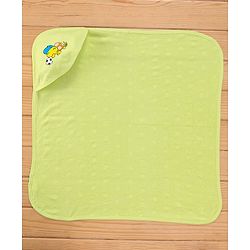 Babyhug Terry Cotton Knit Two Layer Towel with Hood Star Print L 76.2 x B 76.2 cm - Green
