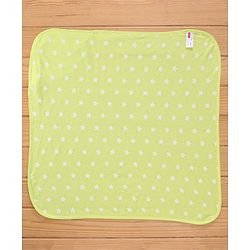 Babyhug Terry Cotton Knit Two Layer Towel with Hood Star Print L 76.2 x B 76.2 cm - Green