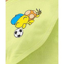 Babyhug Terry Cotton Knit Two Layer Towel with Hood Star Print L 76.2 x B 76.2 cm - Green
