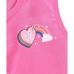 Babyhug 100% Cotton Woven Sleeveless Jhabla Heart Print Pack of 3 - Pink & White