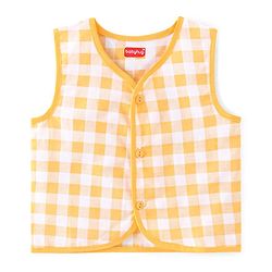Babyhug 100% Cotton Poplin Woven Sleeveless Jhabla Checks & Badge Print Pack Of 3 - Multicolor