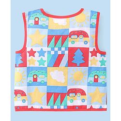 Babyhug 100% Cotton Sleeveless Front Open Jhabla Camp Theme Print Pack Of 3 - Yellow & White