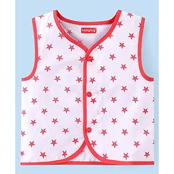 Babyhug 100% Cotton Sleeveless Front Open Jhabla Camp Theme Print Pack Of 3 - Yellow & White