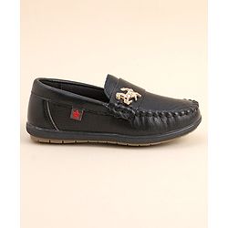 Cute Walk by Babyhug Slip On Loafer Shoes with Horse Applique- Black