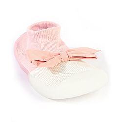 Cute Walk by Babyhug Sock Shoes with Bow- Pink