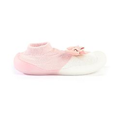 Cute Walk by Babyhug Sock Shoes with Bow- Pink