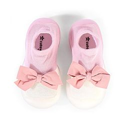 Cute Walk by Babyhug Sock Shoes with Bow- Pink