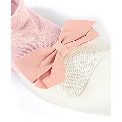 Cute Walk by Babyhug Sock Shoes with Bow- Pink