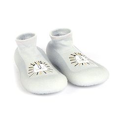 Cute Walk by Babyhug Slip On Sock Shoes Teddy Design- Blue
