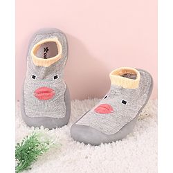 Cute Walk by Babyhug Socks Shoes Animal Design - Grey