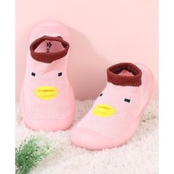 Cute Walk by Babyhug Sock Shoes Animal Design- Pink
