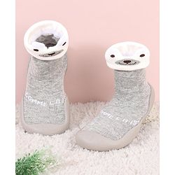 Cute Walk by Babyhug Sock Shoes - Grey