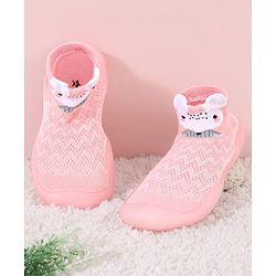 Cute Walk by Babyhug Mouse Design Socks Shoe - Pink