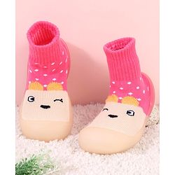 Cute Walk by Babyhug Animal Design Socks Shoe - Fuchsia