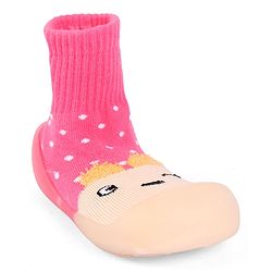 Cute Walk by Babyhug Animal Design Socks Shoe - Fuchsia