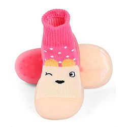 Cute Walk by Babyhug Animal Design Socks Shoe - Fuchsia