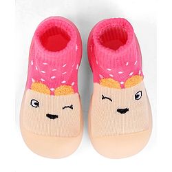 Cute Walk by Babyhug Animal Design Socks Shoe - Fuchsia