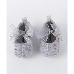 Cute Walk by Babyhug Slip On Booties with Bow-  Grey
