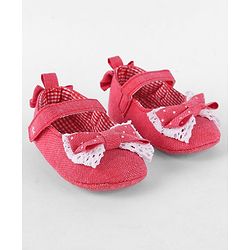 Cute Walk by Babyhug Booties with Velcro Closure -Fuchsia
