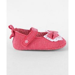 Cute Walk by Babyhug Booties with Velcro Closure -Fuchsia