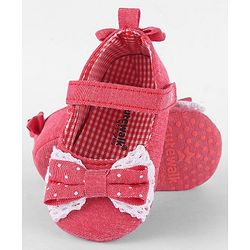 Cute Walk by Babyhug Booties with Velcro Closure -Fuchsia