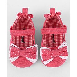 Cute Walk by Babyhug Booties with Velcro Closure -Fuchsia