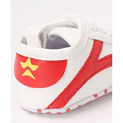 Cute Walk by Babyhug Slip On Booties with Stripes Design & Lace Closure - White