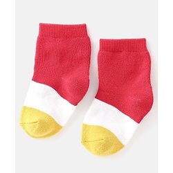 Cute Walk By Babyhug Anti Bacterial Cotton Rich Terry Socks Stripes Pack Of 3 - Red White & Blue