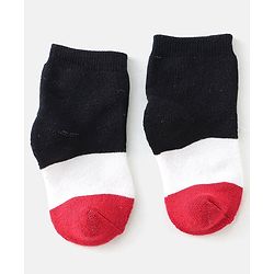 Cute Walk By Babyhug Anti Bacterial Cotton Rich Terry Socks Stripes Pack Of 3 - Red White & Blue