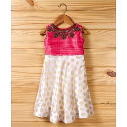 Babyhug Sleeveless Kurti & Churidar Set With Dupatta - Pink