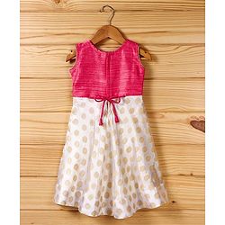 Babyhug Sleeveless Kurti & Churidar Set With Dupatta - Pink