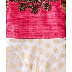 Babyhug Sleeveless Kurti & Churidar Set With Dupatta - Pink